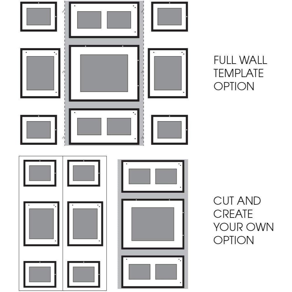 Gallery Perfect 9 Pc Black Photo Frame Gallery Kit Decorative Art Prints Set NEW - Picture 5 of 16